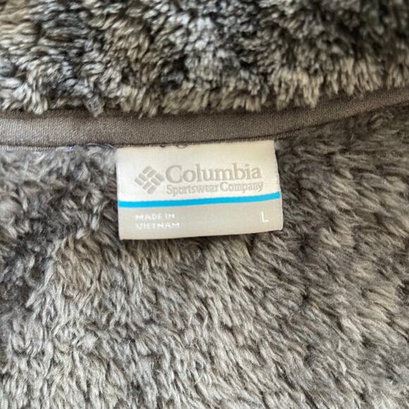 Columbia Women Black Plush Textured Fleece Jacket Size Large Full Zip Cozy Warm - Picture 3 of 9